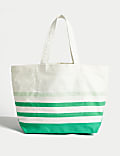 Canvas Striped Tote Bag