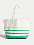 Canvas Striped Tote Bag