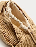 Straw Hardware Detail Shoulder Bag