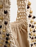 Macrame Beaded Shoulder Bag