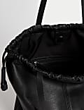 Leather Drawstring Tote Bag