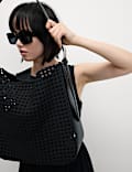 Fabric Woven Shoulder Tote Bag
