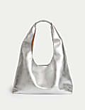 Leather Top Handle Shoulder Tote Bag