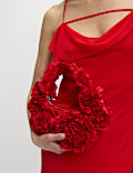 Fabric Floral Ruffle Grab Bag