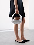 Leather Top Handle Grab Bag