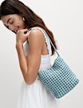 Woven Shoulder Tote Bag