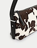 Hair On Leather Animal Print Shoulder Bag