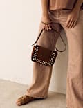Suede Studded Cross Body Bag