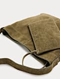 Suede Top Handle Shoulder Bag