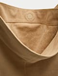 Suede Top Handle Shoulder Bag