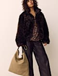 Suede Top Handle Shoulder Bag