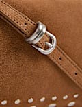 Suede Studded Shoulder Bag