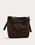 Suedette Buckle Tote Bag