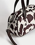 Suedette Mini Bowler Cross Body Bag