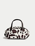 Suedette Mini Bowler Cross Body Bag