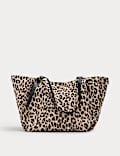 Sac fourre-tout souple en suédine à imprimé animal