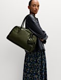 Faux Leather Bowler Bag