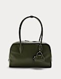 Faux Leather Bowler Bag