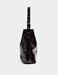 Faux Leather Bucket Shoulder Bag