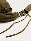 Nylon Ruched Sling Shoulder Bag