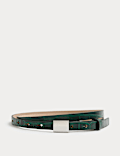 Leather Skinny Lizard Effect Jeans Belt