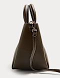 Faux Leather Structured Mini Tote Bag