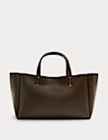 Faux Leather Structured Mini Tote Bag
