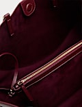 Faux Leather Stitch Detail Tote Bag