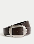 Ceinture pour jean en cuir à large boucle