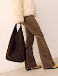 Suede Slouch Shoulder Bag
