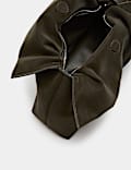 Faux Leather Drawstring Cross Body Bag