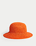 Gorro de pescador de paja plegable