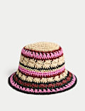 Straw Striped Bucket Hat