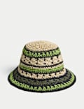 Straw Striped Bucket Hat