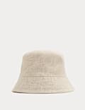 Canvas Bucket Hat With Linen