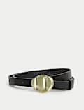 Leather Feature Buckle Jeans Belt