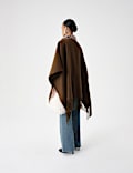 Double Faced Fringed Poncho