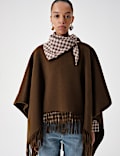 Double Faced Fringed Poncho