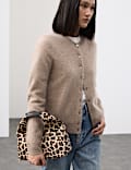 Hair On Leather Animal Print Triangle Grab Bag