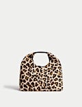 Hair On Leather Animal Print Triangle Grab Bag