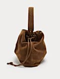 Suede Drawstring Shoulder Bag