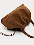 Suede Drawstring Shoulder Bag