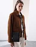 Leather Buckle Detail Cross Body Bag