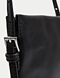 Leather Buckle Detail Cross Body Bag