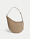 Pure Leather Buckle Shoulder Bag