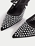 Sparkle Kitten Heel Slingback Shoes