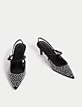 Sparkle Kitten Heel Slingback Shoes