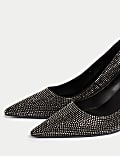Sparkle Stiletto Heel Pointed Court Shoes