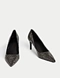 Sparkle Stiletto Heel Pointed Court Shoes