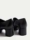 Leather Block Heel Shoe Boots